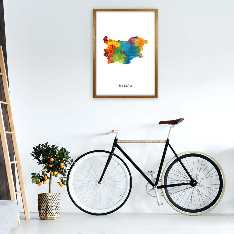 Bulgaria Watercolour Map Art Print by Michael Tompsett A1 Print Only