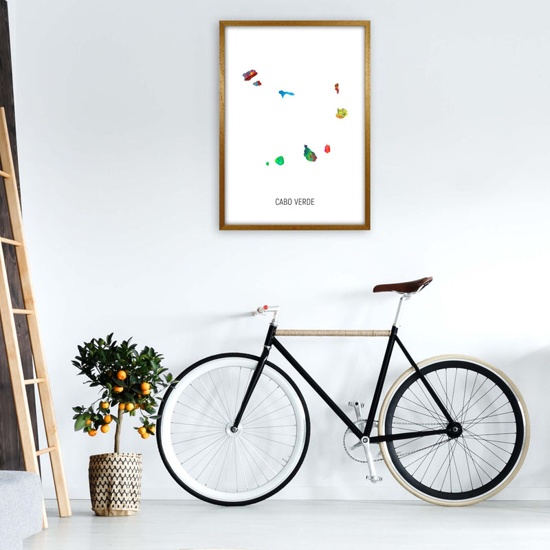 Cabo Verde Watercolour Map Art Print by Michael Tompsett A1 Print Only
