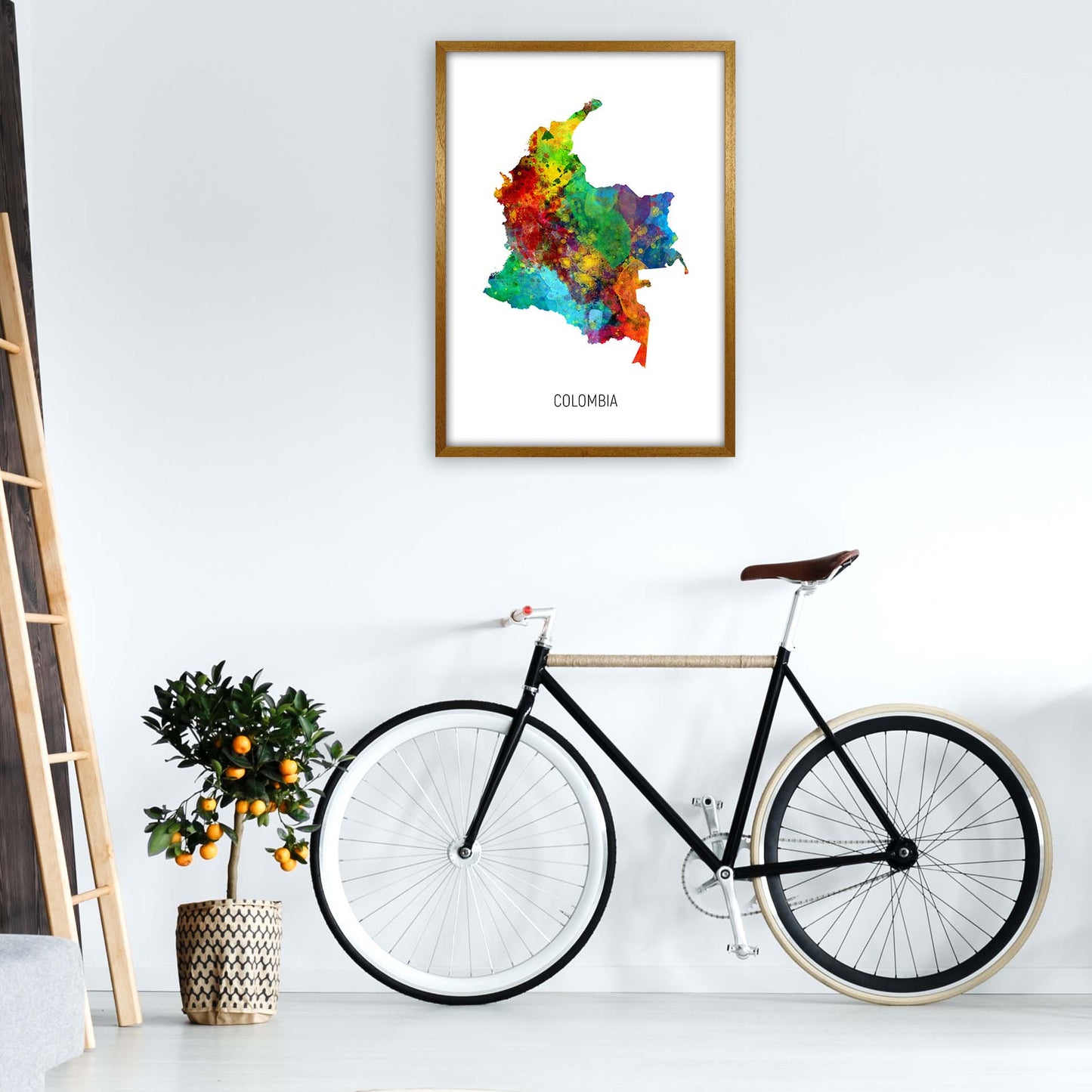 Colombia Watercolour Map Art Print by Michael Tompsett A1 Print Only