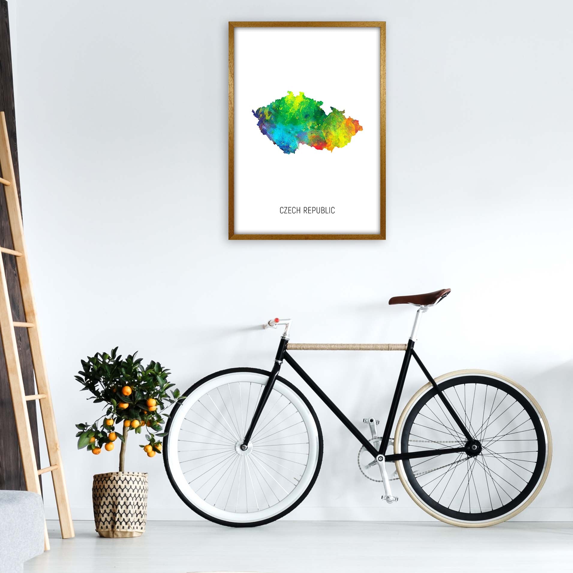 Czech Republic Watercolour Map Art Print by Michael Tompsett A1 Print Only