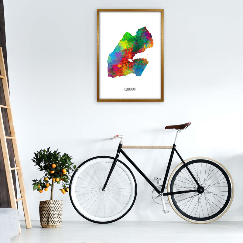 Djibouti Watercolour Map Art Print by Michael Tompsett A1 Print Only