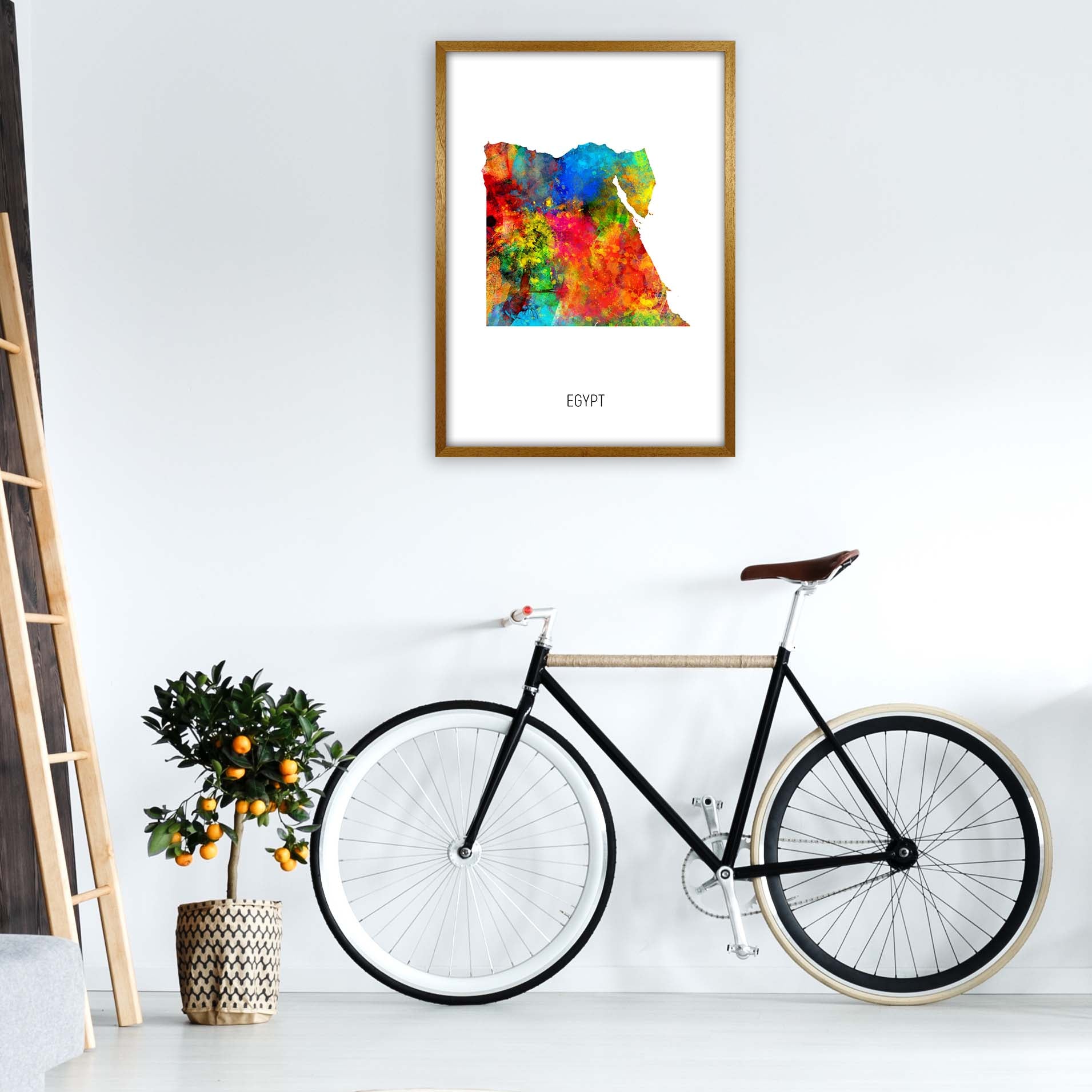 Egypt Watercolour Map Art Print by Michael Tompsett A1 Print Only
