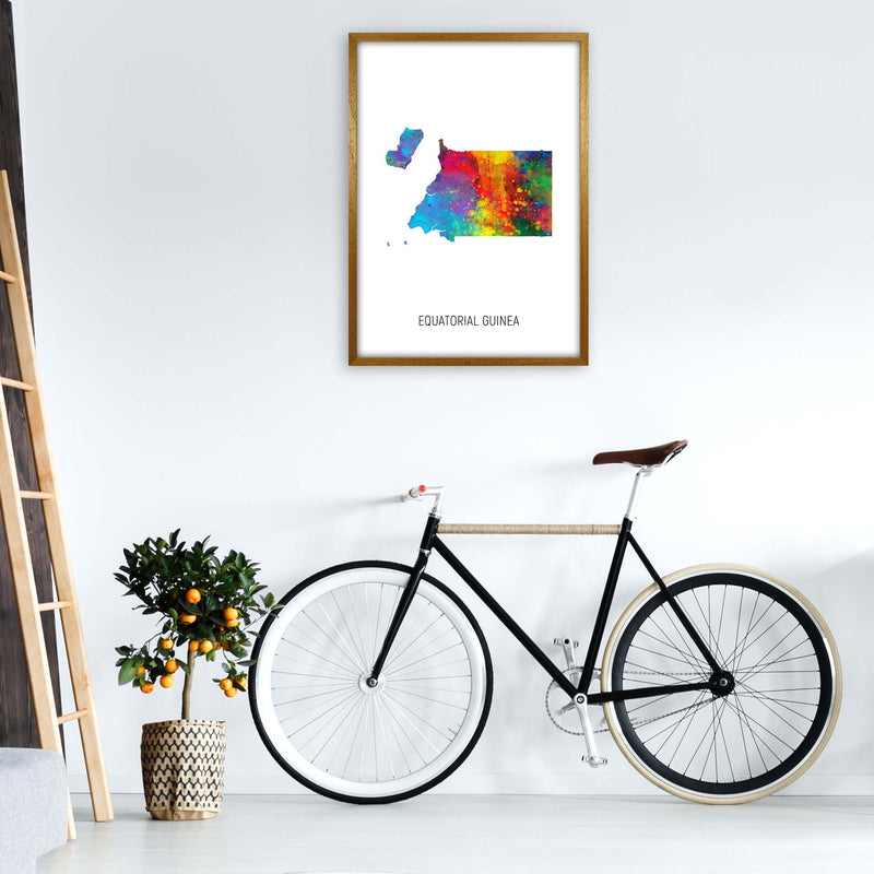 Equatorial Guinea Watercolour Map Print by Michael Tompsett A1 Print Only