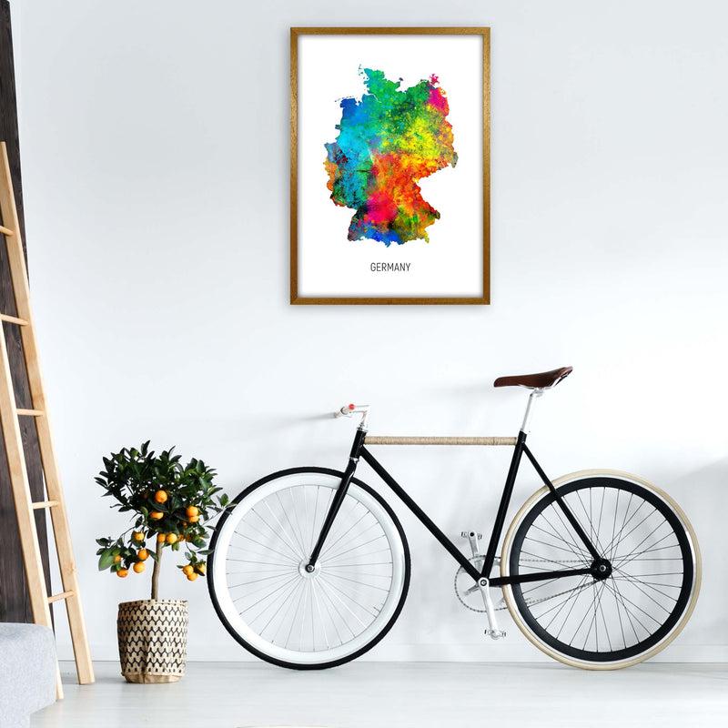 Germany Watercolour Map Art Print by Michael Tompsett A1 Print Only