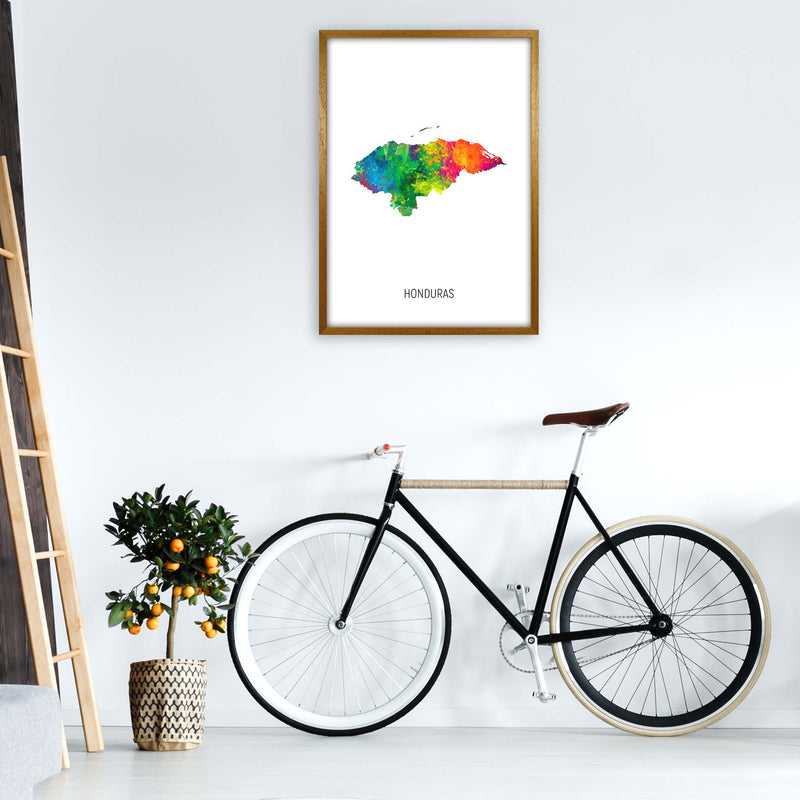 Honduras Watercolour Map Art Print by Michael Tompsett A1 Print Only