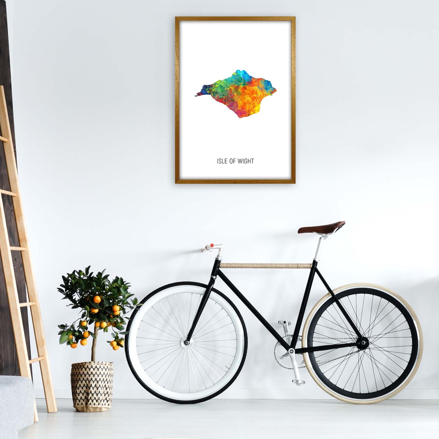 Isle Of Wight Watercolour Map Art Print by Michael Tompsett A1 Print Only