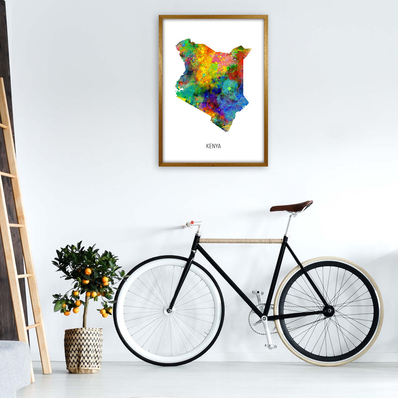 Kenya Watercolour Map Art Print by Michael Tompsett A1 Print Only