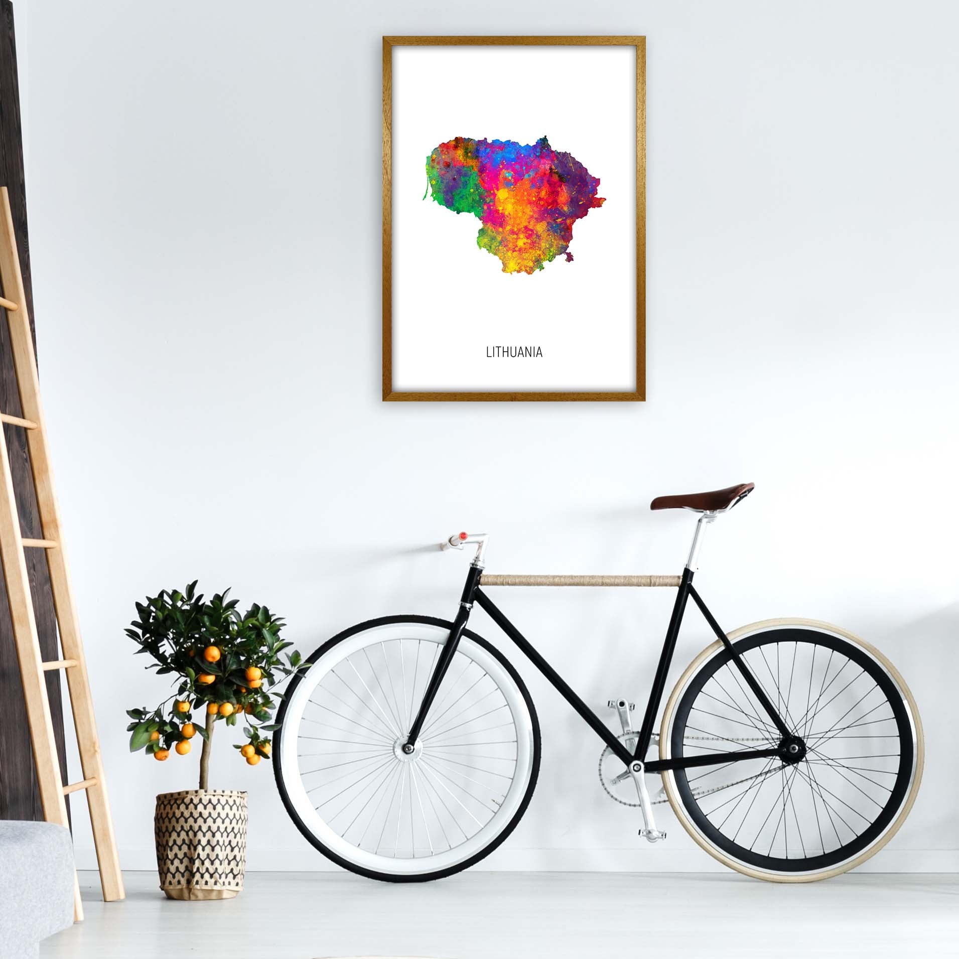 Lithuania Watercolour Map Art Print by Michael Tompsett A1 Print Only