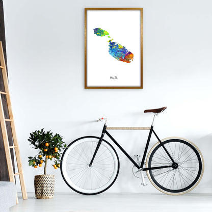 Malta Watercolour Map Art Print by Michael Tompsett A1 Print Only