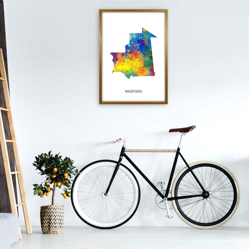 Mauritania Watercolour Map Art Print by Michael Tompsett A1 Print Only