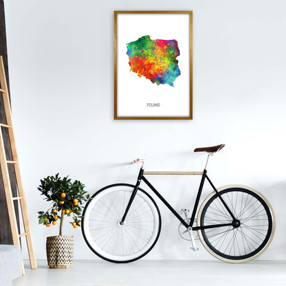 Poland Watercolour Map Art Print by Michael Tompsett A1 Print Only