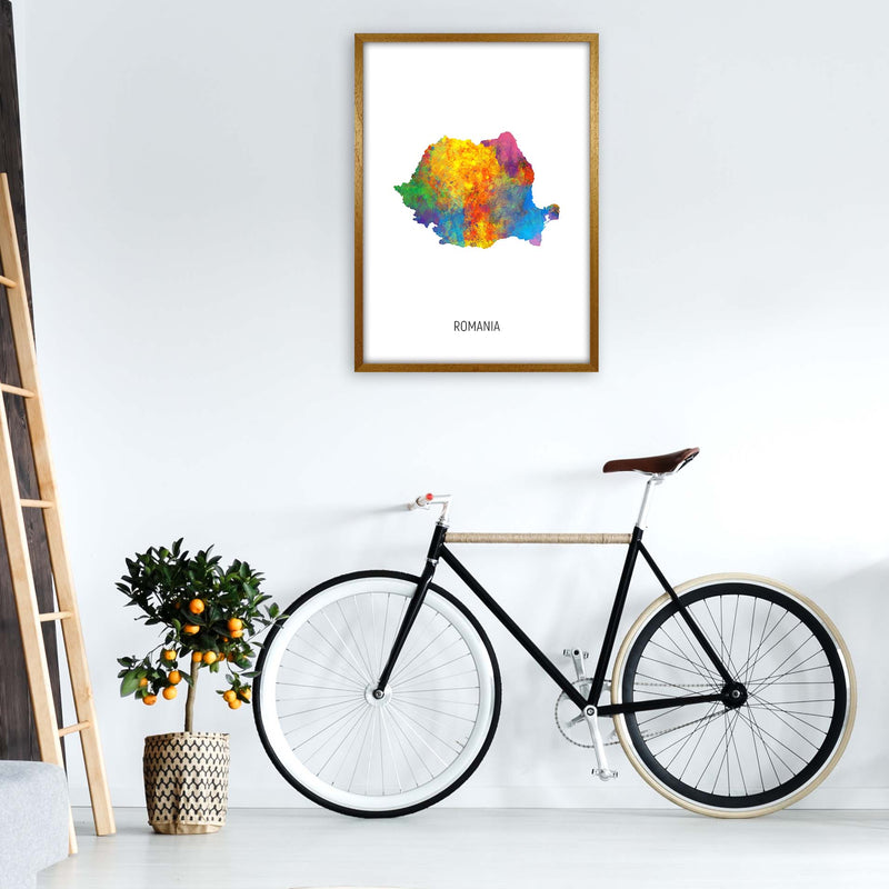Romania Watercolour Map Art Print by Michael Tompsett A1 Print Only