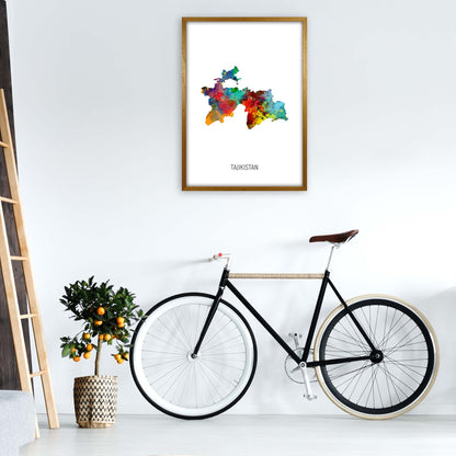 Tajikistan Watercolour Map Art Print by Michael Tompsett A1 Print Only