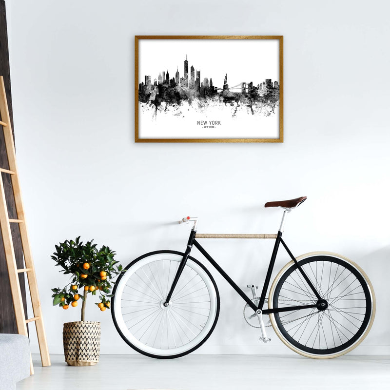 New York New York Skyline Black White City Name  by Michael Tompsett A1 Print Only