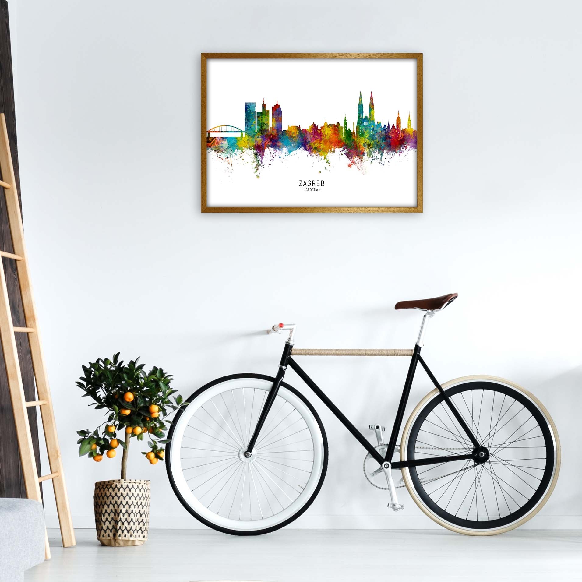 Zagreb Croatia Skyline Art Print by Michael Tompsett A1 Print Only