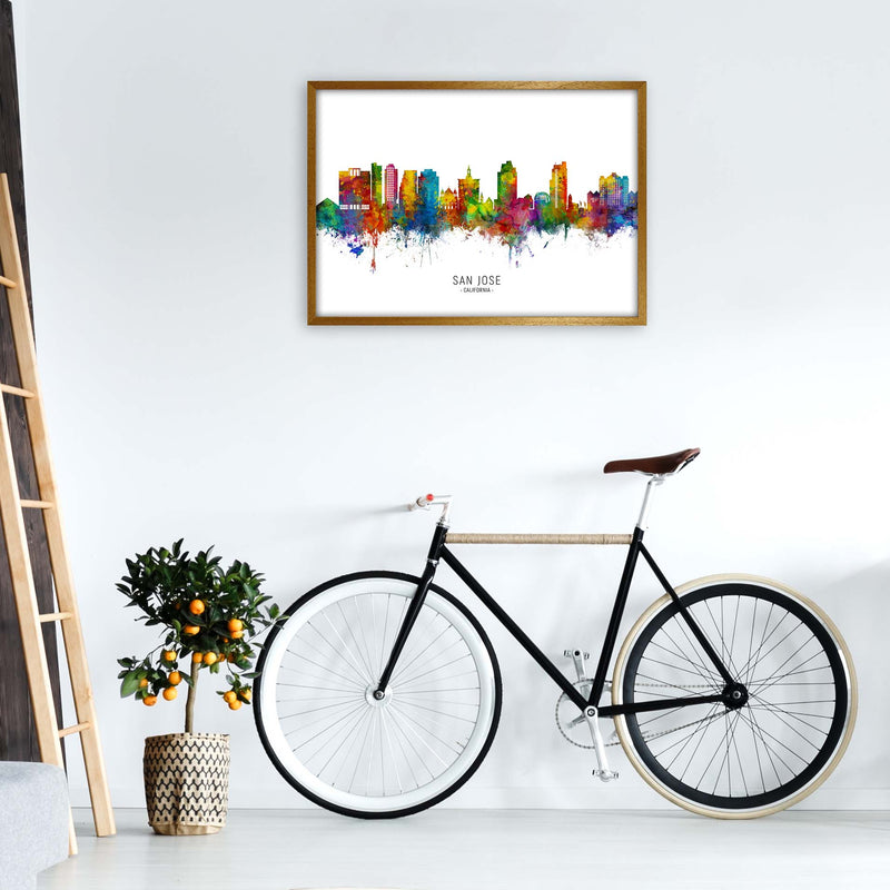 San Jose California Skyline Art Print by Michael Tompsett A1 Print Only