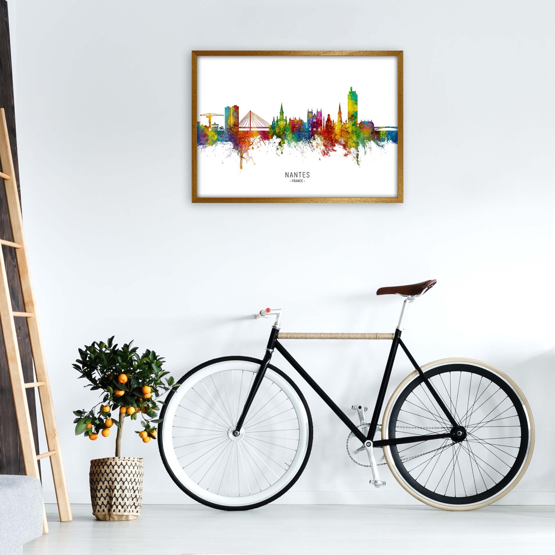 Nantes France Skyline Art Print by Michael Tompsett A1 Print Only
