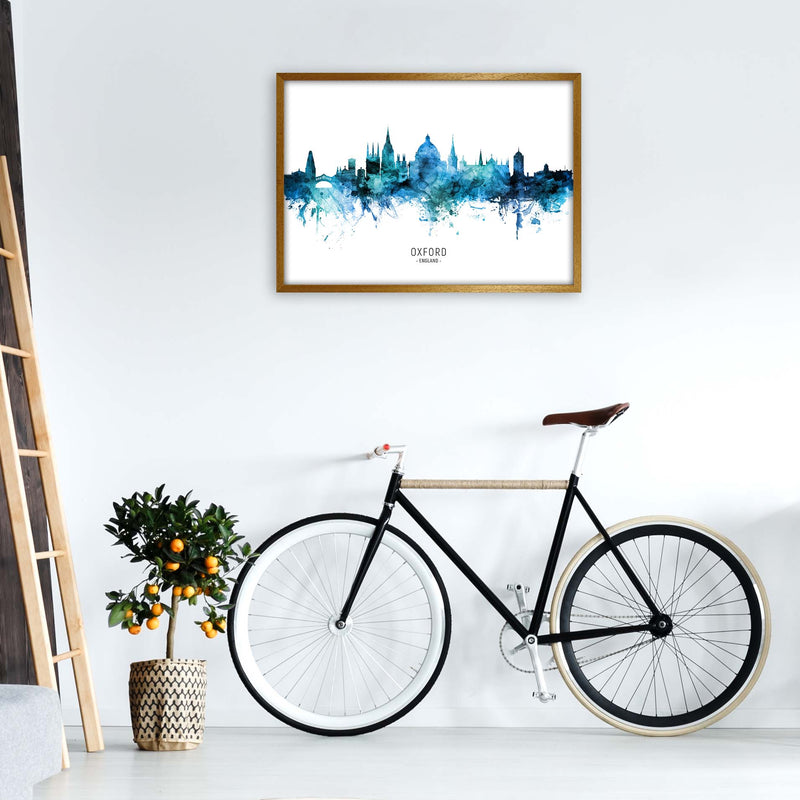 Oxford England Skyline Blue City Name  by Michael Tompsett A1 Print Only