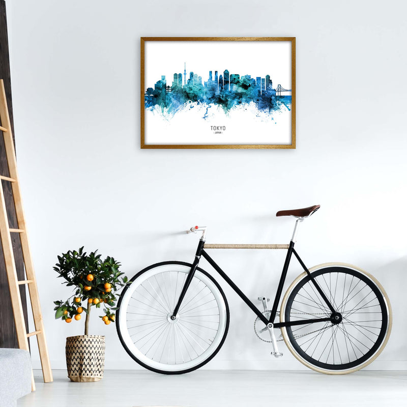 Tokyo Japan Skyline Blue City Name Print by Michael Tompsett A1 Print Only