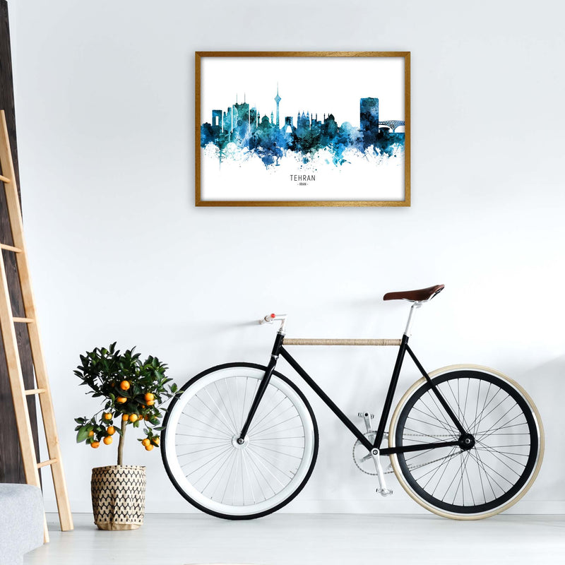 Tehran Iran Skyline Blue City Name Print by Michael Tompsett A1 Print Only