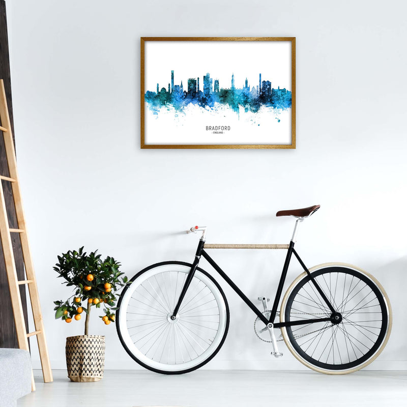 Bradford England Skyline Blue City Name  by Michael Tompsett A1 Print Only