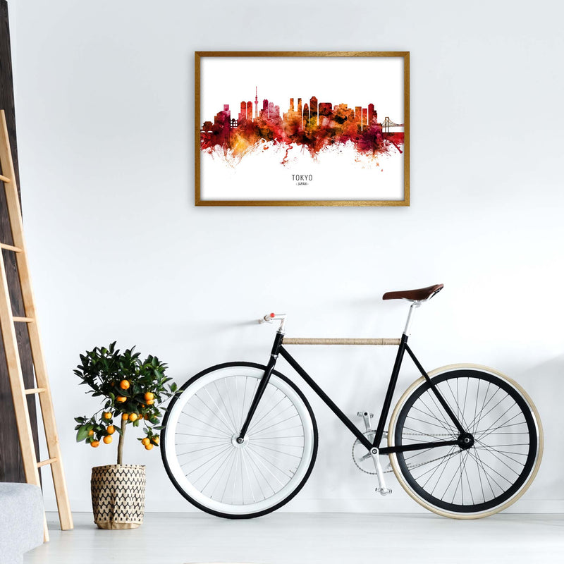 Tokyo Japan Skyline Red City Name Print by Michael Tompsett A1 Print Only