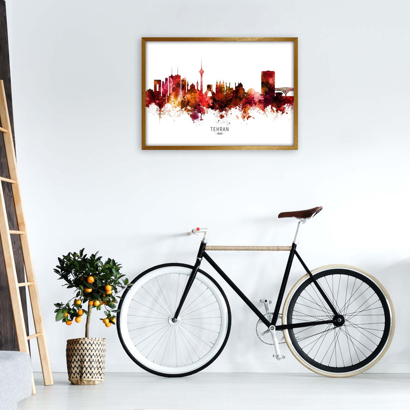 Tehran Iran Skyline Red City Name Print by Michael Tompsett A1 Print Only