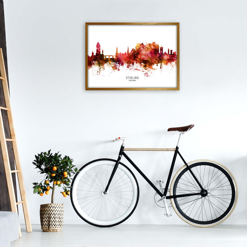 Stirling Scotland Skyline Red City Name  by Michael Tompsett A1 Print Only