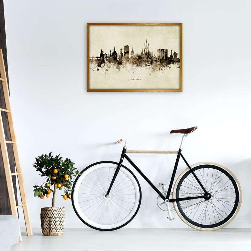 Aberdeen Scotland Skyline Vintage Art Print by Michael Tompsett A1 Print Only