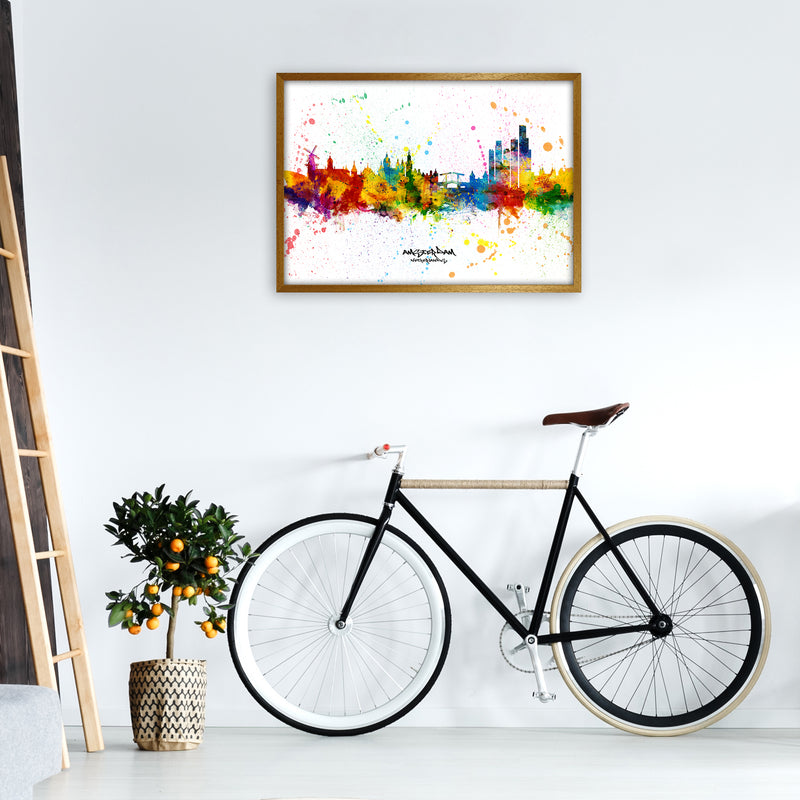 Amsterdam Netherlands Skyline Splash Art Print by Michael Tompsett A1 Print Only