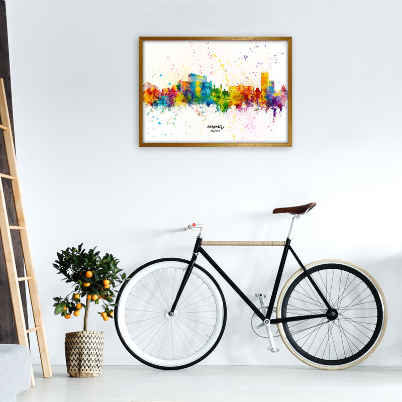 Athens Greece Skyline Splash Art Print by Michael Tompsett A1 Print Only