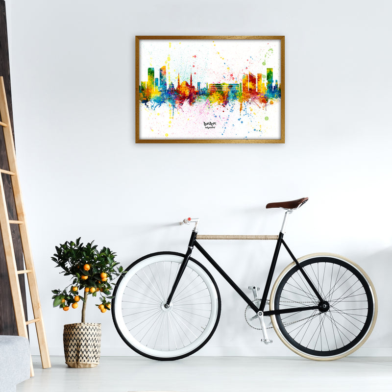 Beirut Lebanon Skyline Splash Art Print by Michael Tompsett A1 Print Only