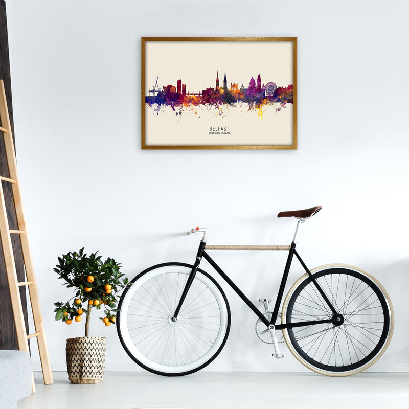Belfast Northern Ireland Skyline Autumn City Name Art Print by Michael Tompsett A1 Print Only
