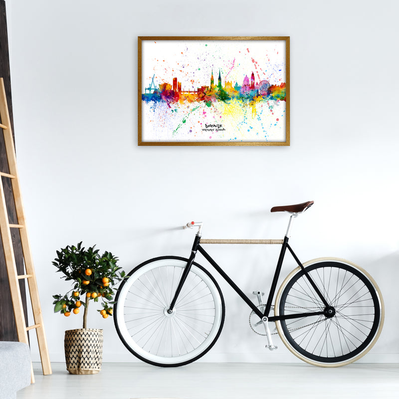 Belfast Northern Ireland Skyline Splash Art Print by Michael Tompsett A1 Print Only
