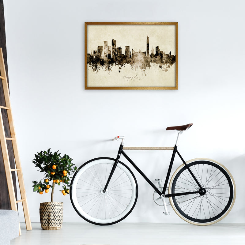 Birmingham England Skyline Vintage Art Print by Michael Tompsett A1 Print Only