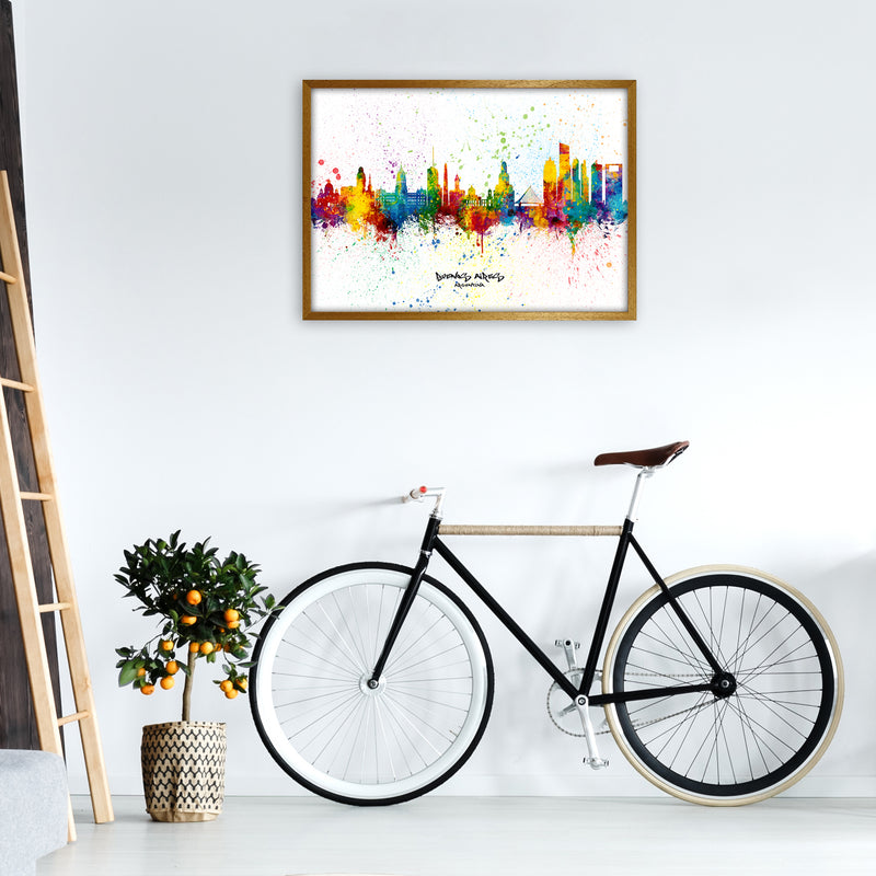 Buenos Aires Argentina Skyline Splash Art Print by Michael Tompsett A1 Print Only