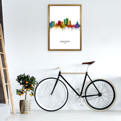 Cedar Rapids Iowa Skyline Portrait Art Print by Michael Tompsett A1 Print Only