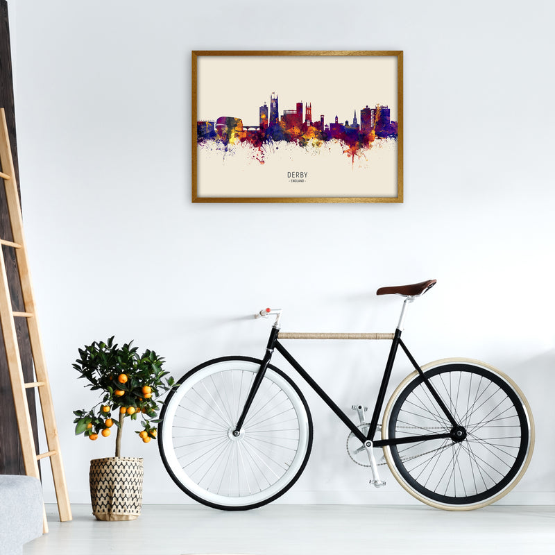 Derby England Skyline Autumn City Name Art Print by Michael Tompsett A1 Print Only