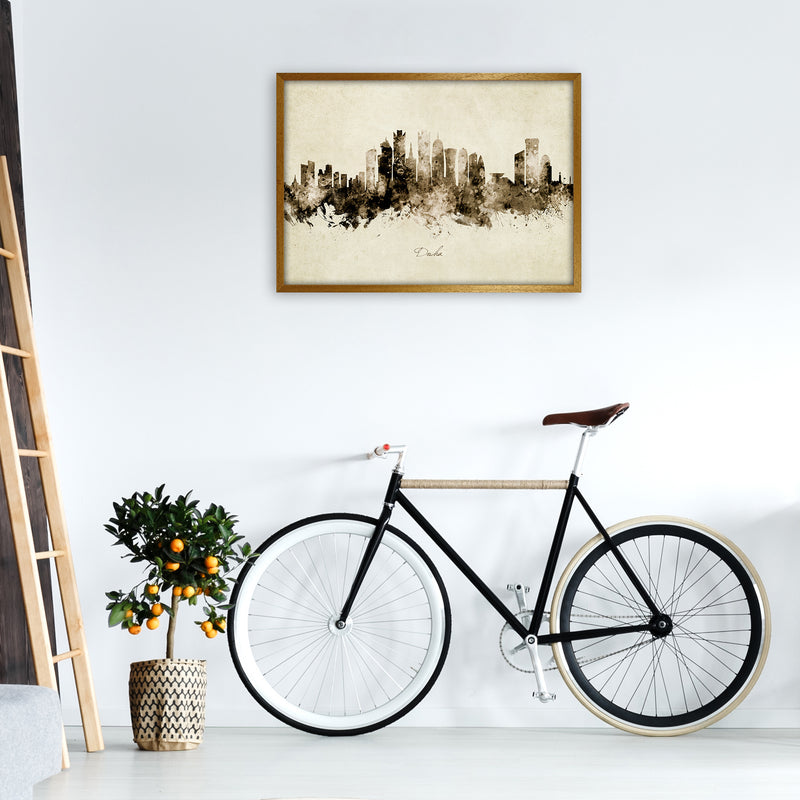 Doha Qatar Skyline Vintage Art Print by Michael Tompsett A1 Print Only
