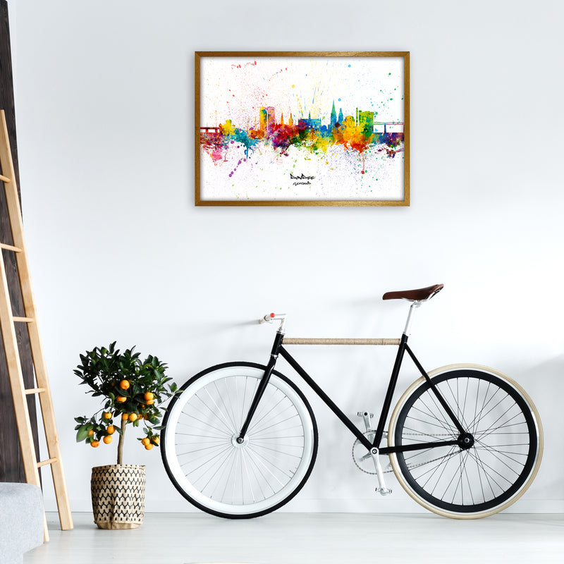 Dundee Scotland Skyline Splash Art Print by Michael Tompsett A1 Print Only