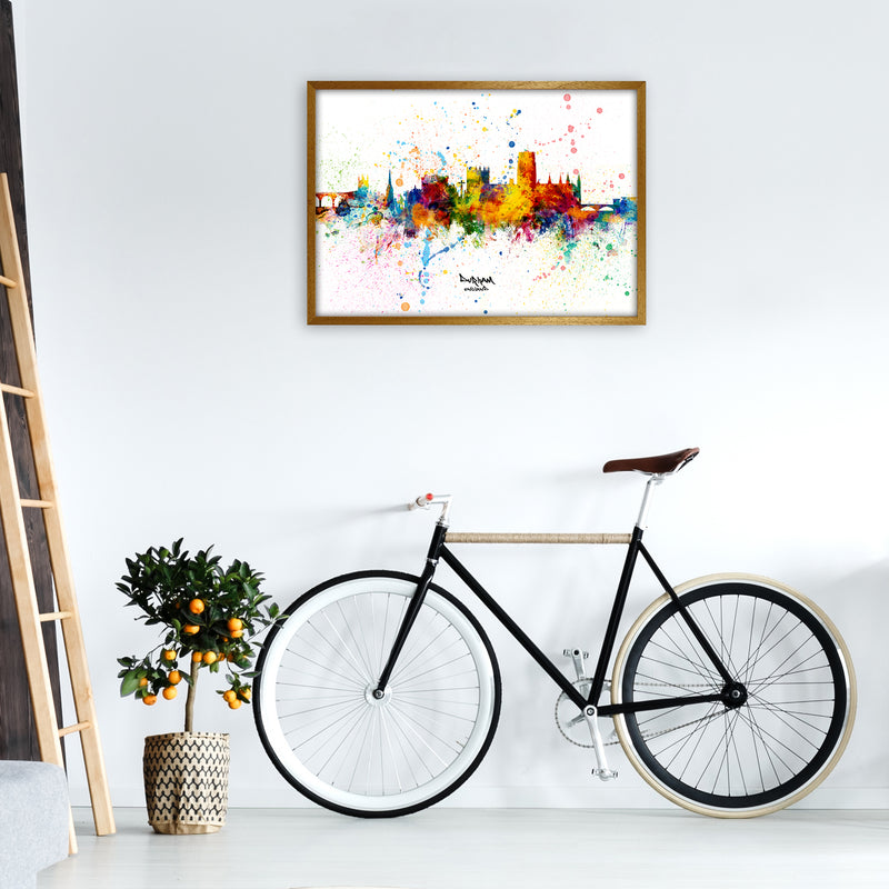 Durham England Skyline Splash Art Print by Michael Tompsett A1 Print Only