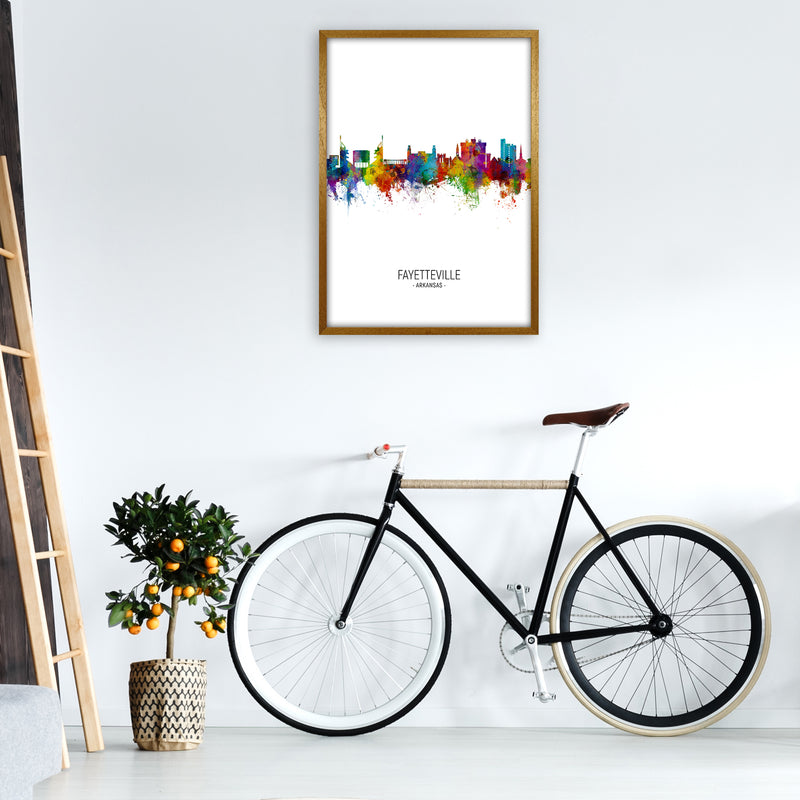 Fayetteville Arkansas Skyline Portrait Art Print by Michael Tompsett A1 Print Only