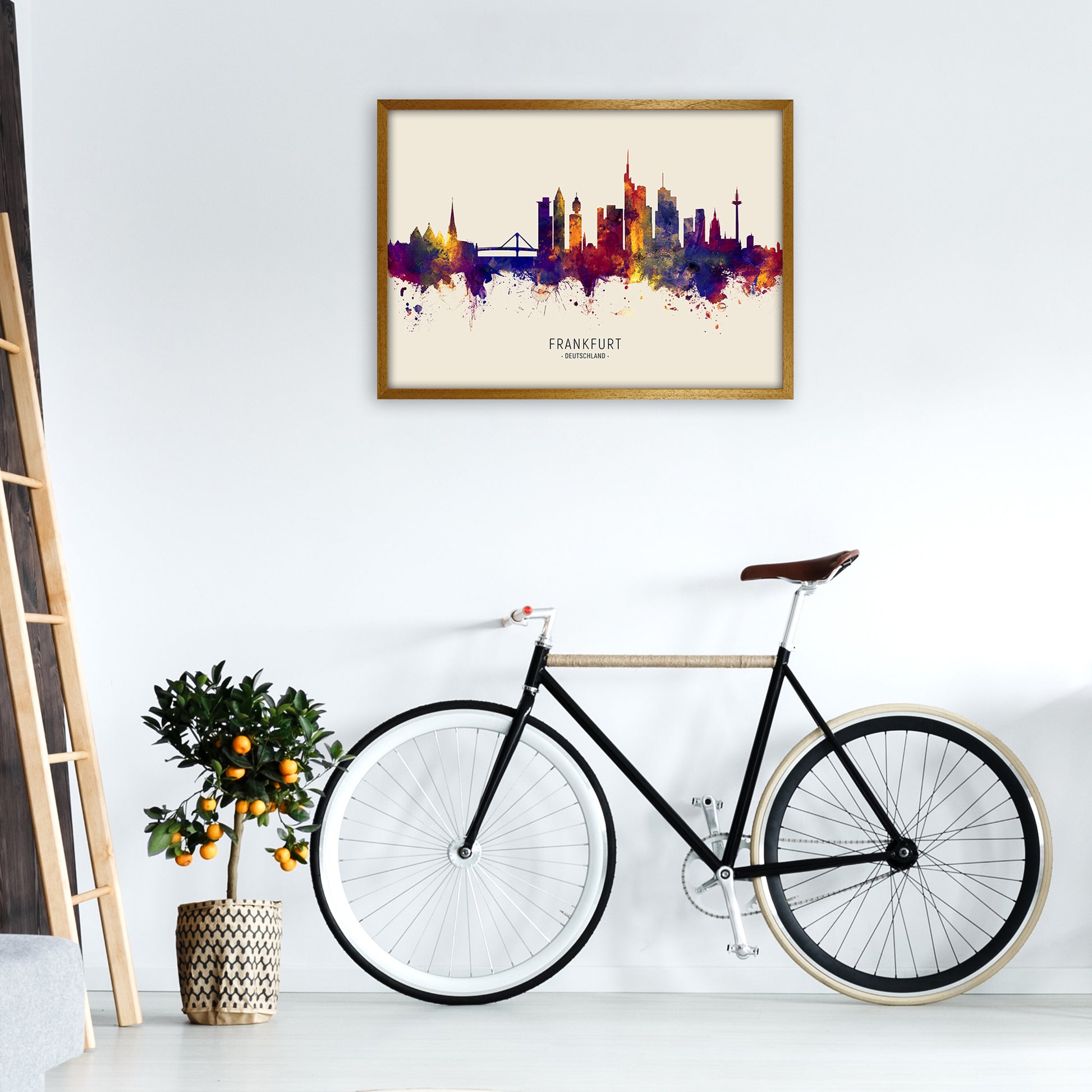 Frankfurt Deutschland Skyline Autumn City Name Art Print by Michael Tompsett A1 Print Only
