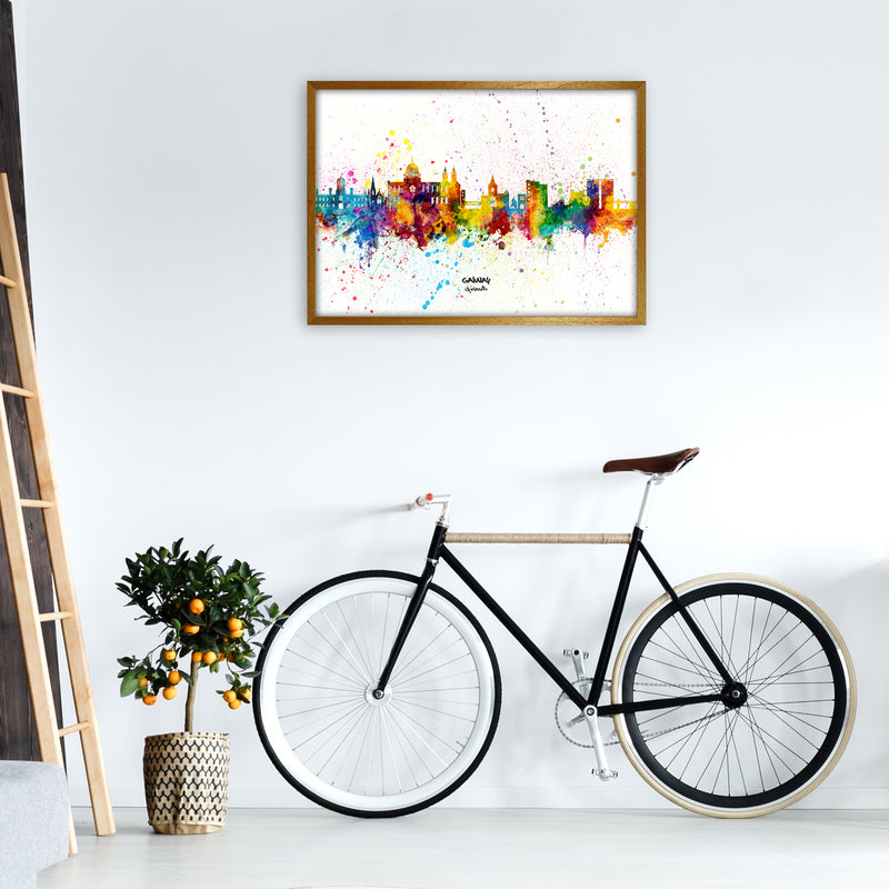 Galway Ireland Skyline Splash Art Print by Michael Tompsett A1 Print Only