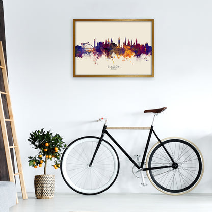 Glasgow Scotland Skyline Autumn City Name Art Print by Michael Tompsett A1 Print Only