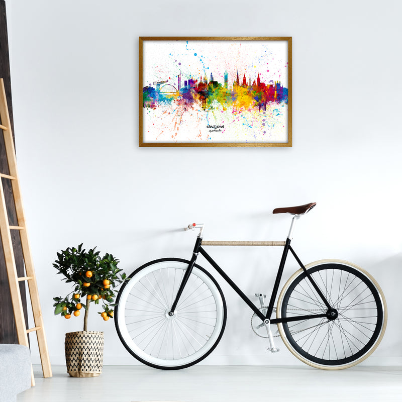 Glasgow Scotland Skyline Splash Art Print by Michael Tompsett A1 Print Only