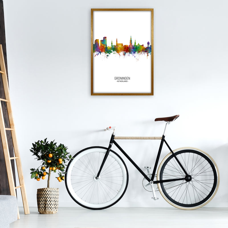 Groningen Netherlands Skyline Portrait Art Print by Michael Tompsett A1 Print Only