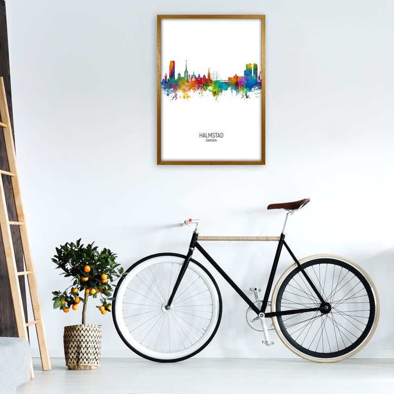 Halmstad Sweden Skyline Portrait Art Print by Michael Tompsett A1 Print Only