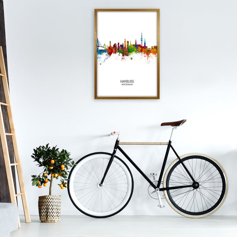 Hamburg Germany Skyline Portrait Art Print by Michael Tompsett A1 Print Only