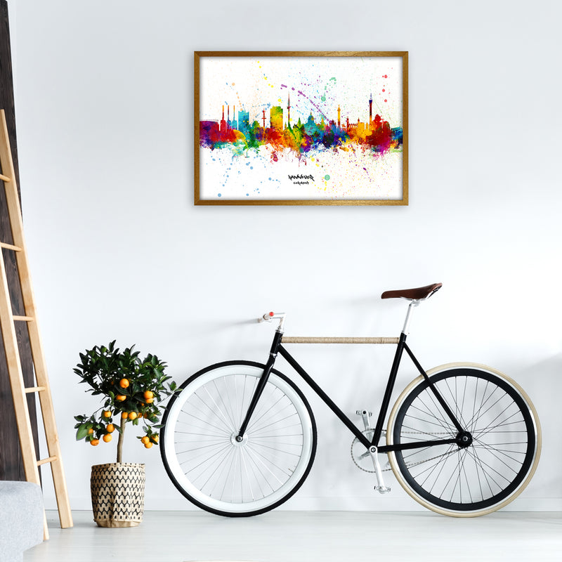 Hannover Germany Skyline Splash Art Print by Michael Tompsett A1 Print Only